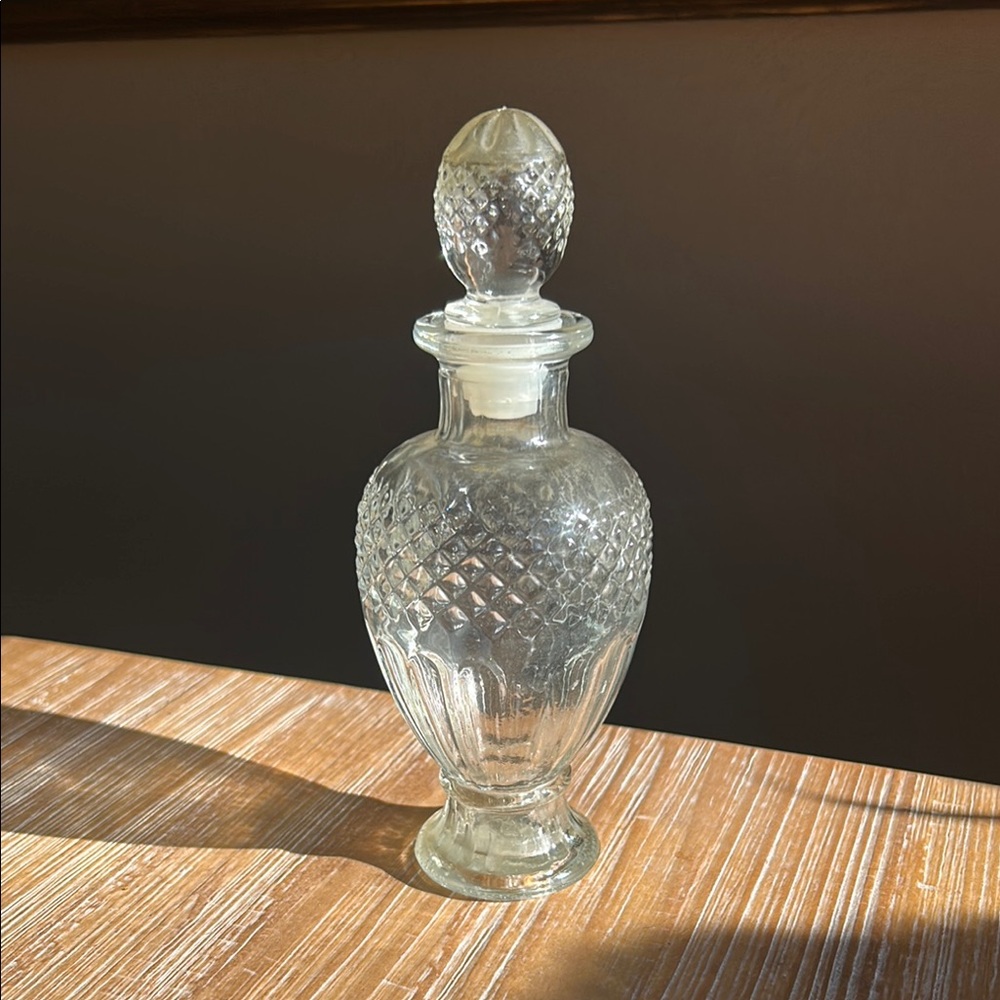 Vintage Avon Clear Glass Decanter with Stopper